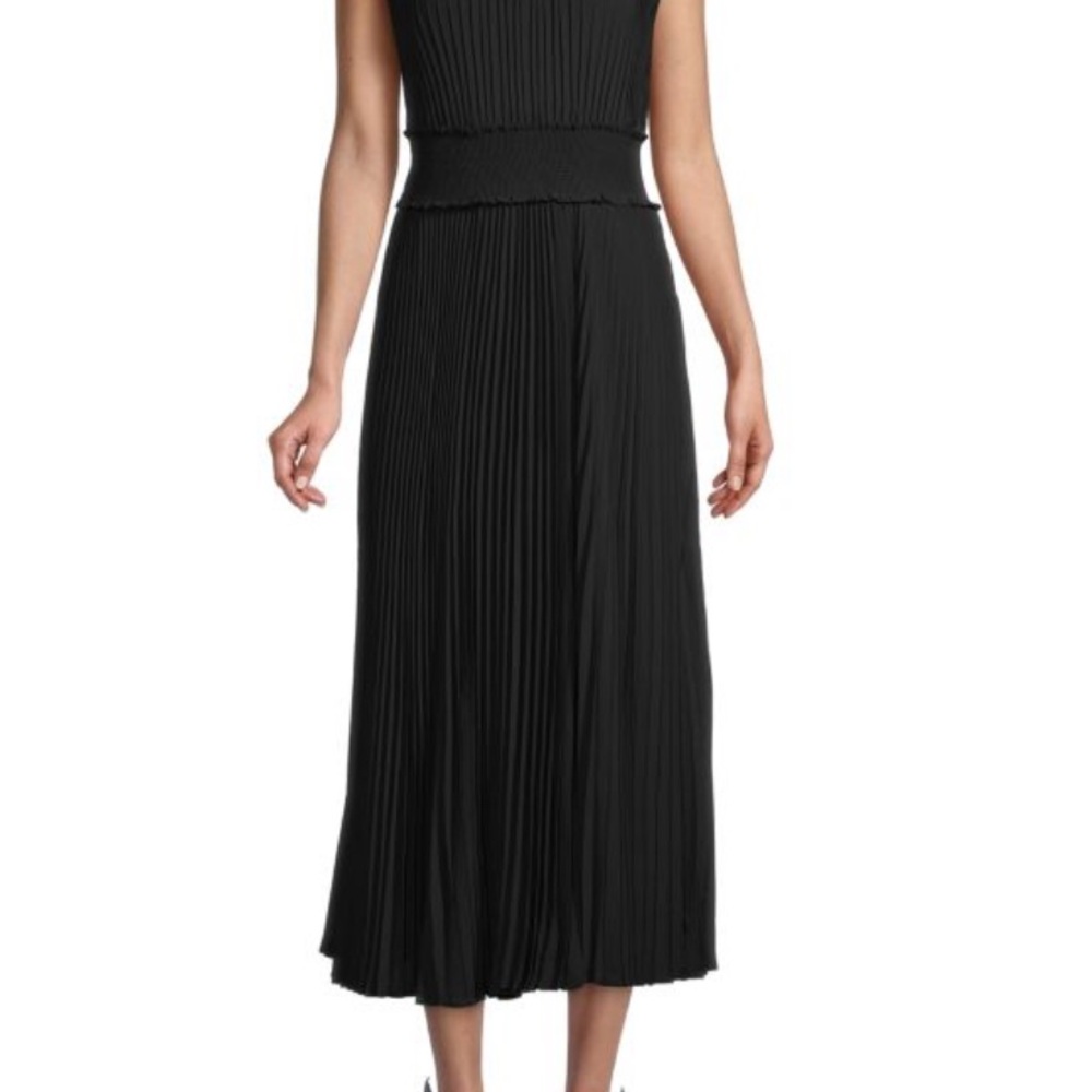 Nanette Lepore Black Midi Pleated Dress
